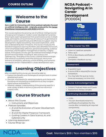 The NCDA HUB course outline Podcast Navigating AI